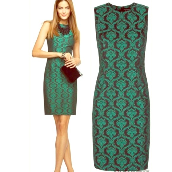 Banana Republic Dresses & Skirts - Green Damask Sheath Dress L'Wren Scott for Banana